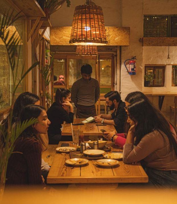 Chai being poured at the café